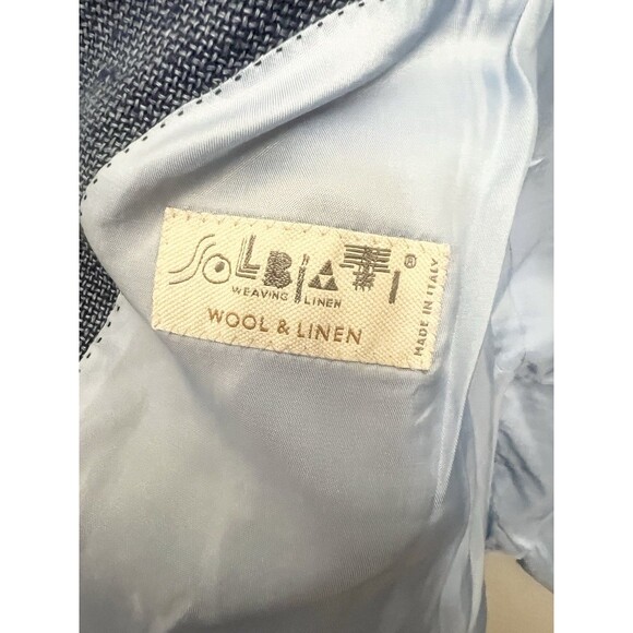 Rodd & Gunn Size XL Sports Fit Blue Hopsack Linen Wool Italy Solbiati Blazer - Picture 8 of 11